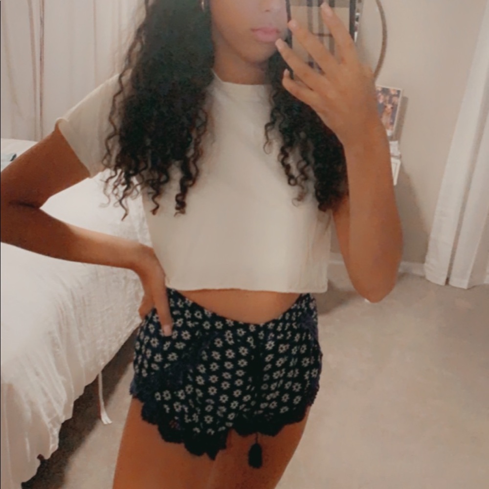 Blue floral shorts
